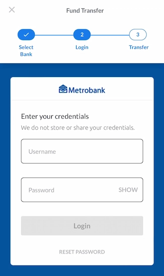 Step 3: Log in to your bank account to make payment.